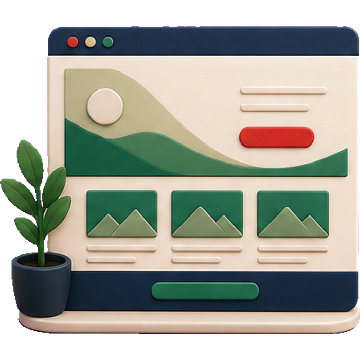 Illustration: Das digitale Marketing-Team baut eine fertige Landing Page